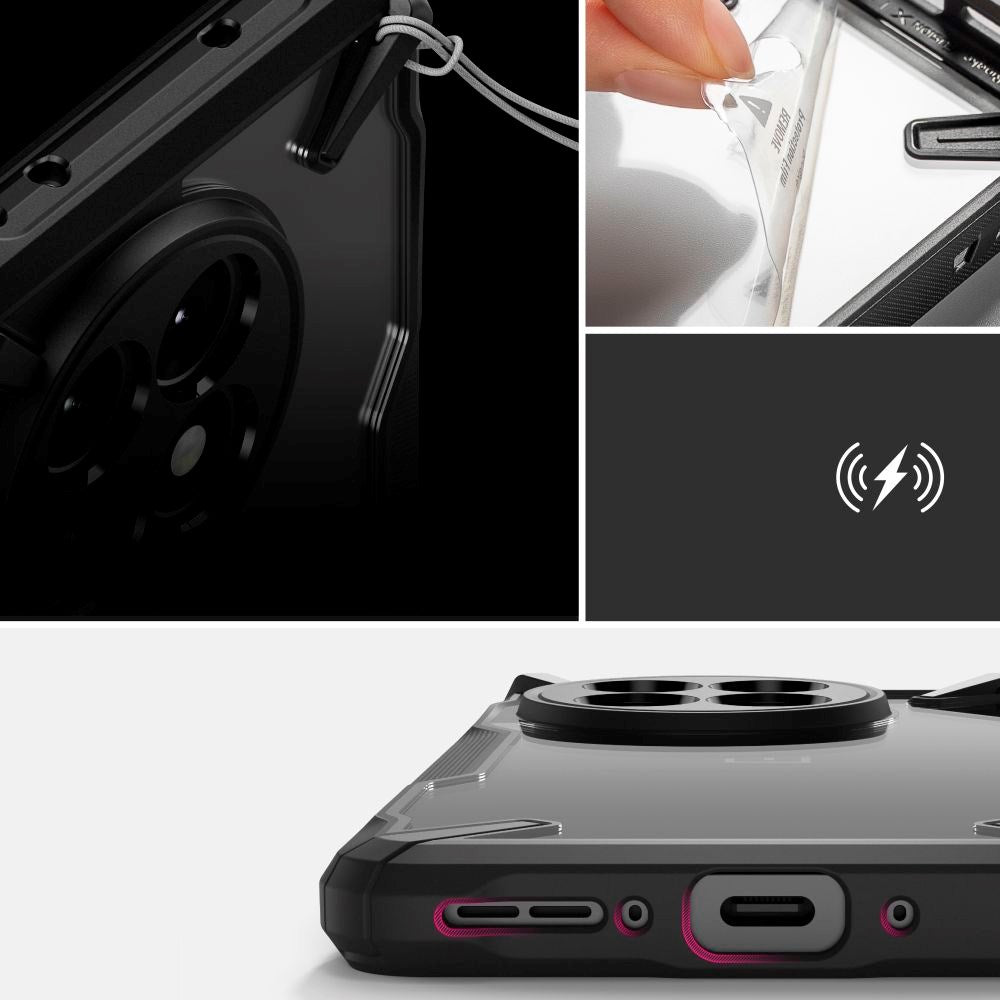 OnePlus 13R - Ringke Fusion X Cover - Sort / Gennemsigtig