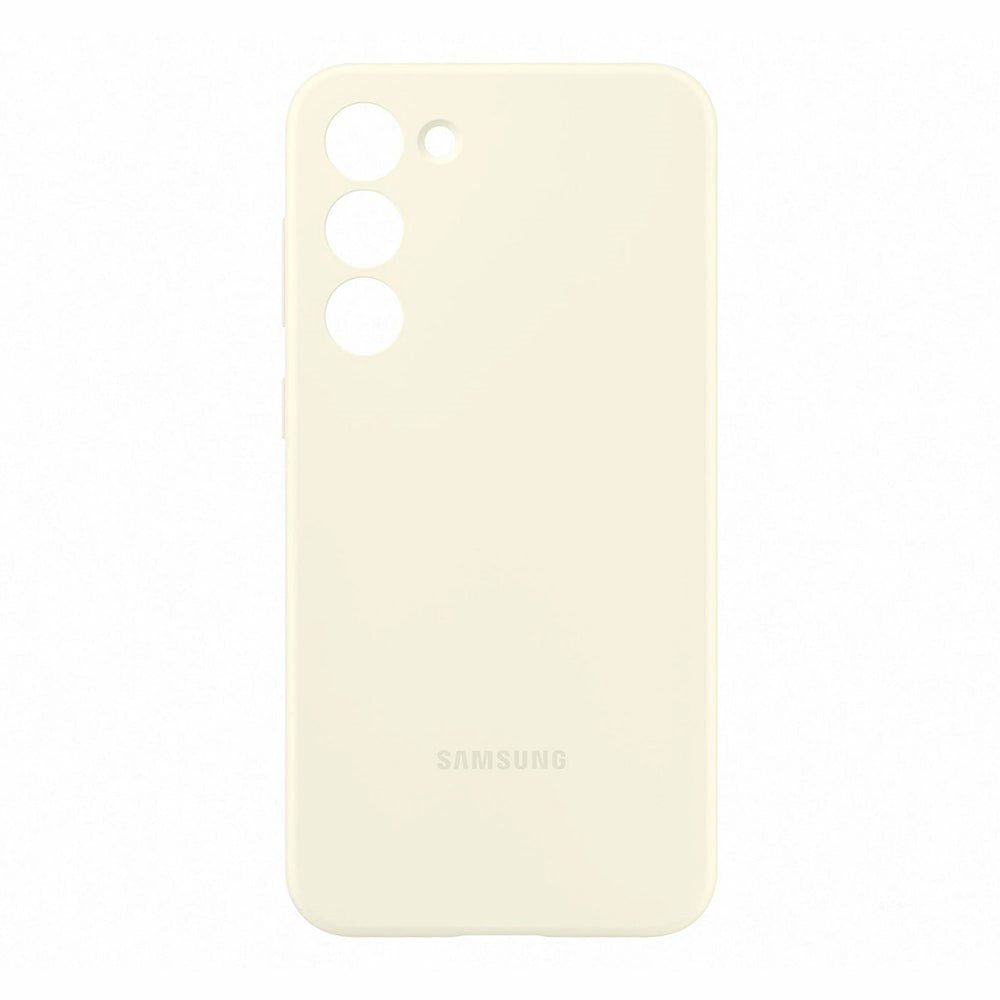 Original Samsung Galaxy S23+ (Plus) Silikone Bagside Cover - Cremehvid (EF-PS916TUEGWW)