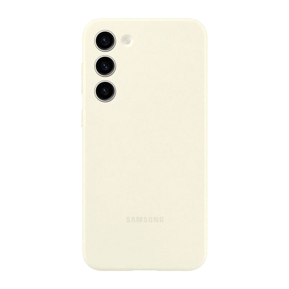 Original Samsung Galaxy S23+ (Plus) Silikone Bagside Cover - Cremehvid (EF-PS916TUEGWW)