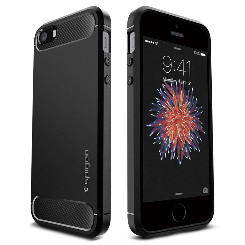 SPIGEN iPhone 5/5S/SE Rugged Armor Cover - Sort