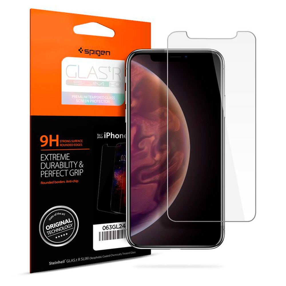 Spigen iPhone 11 Pro / X / Xs Glas.tr Slim HD Skærmbeskyttelse- Case Friendly - Gennemsigtig