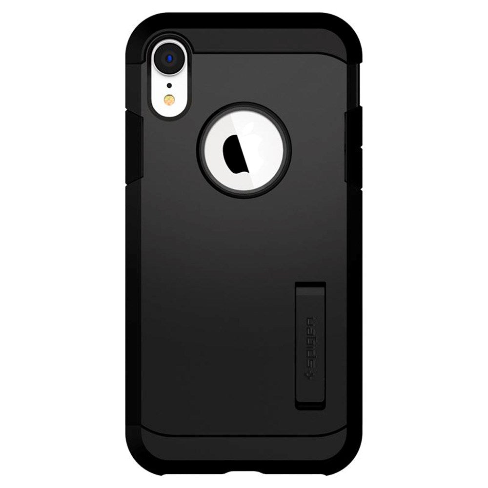 iPhone XR - Spigen Tough Armor Hybrid Cover m. Kickstand - Sort