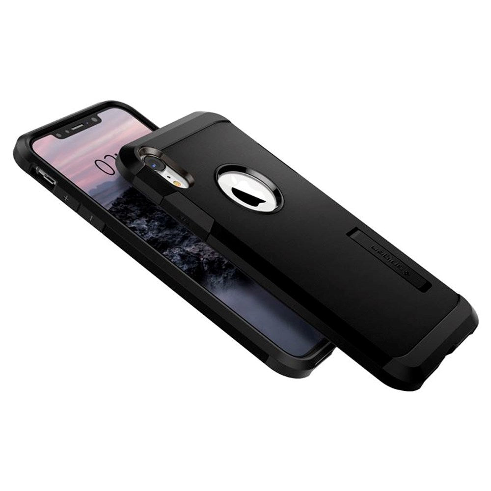iPhone XR - Spigen Tough Armor Hybrid Cover m. Kickstand - Sort