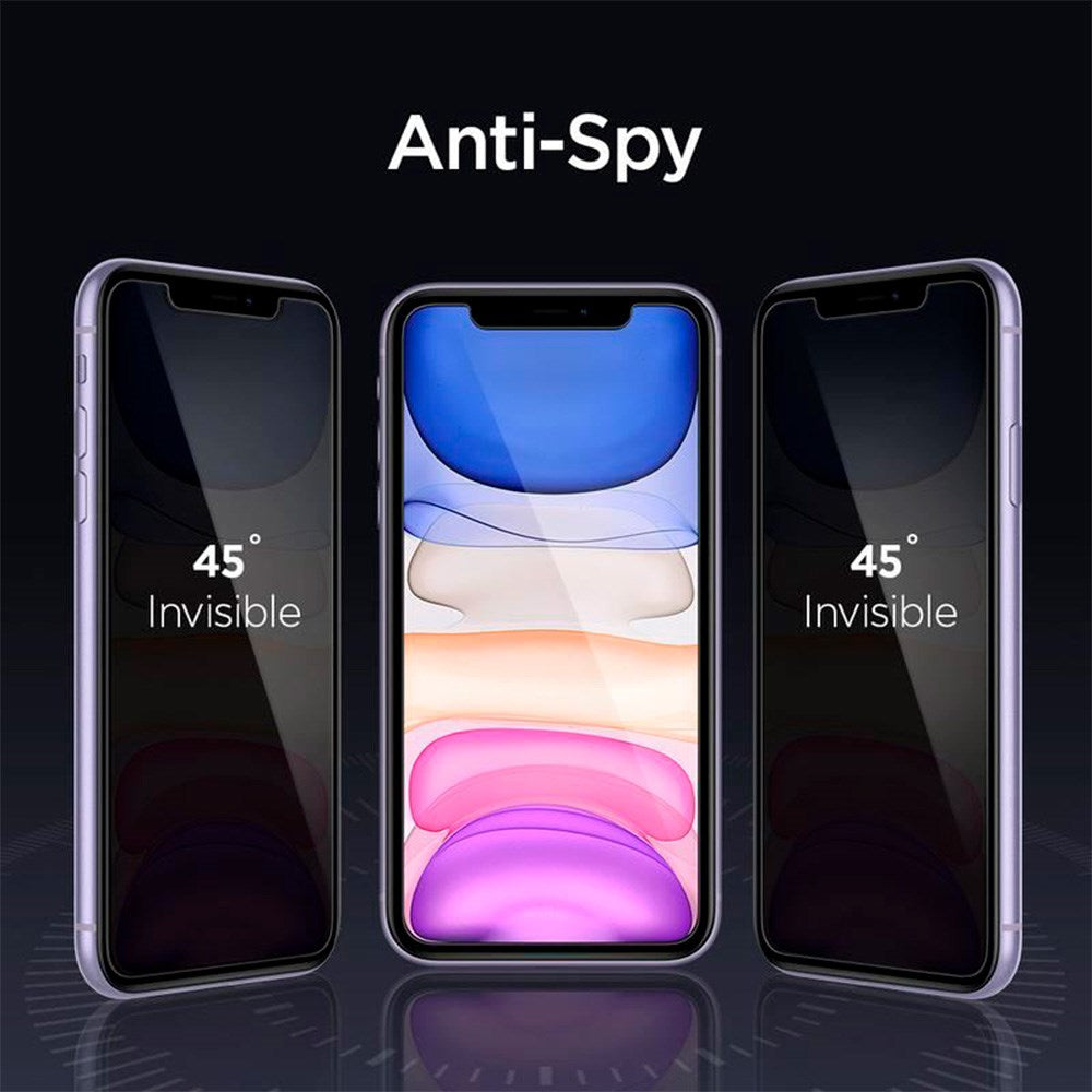 Spigen iPhone 11 Alignmaster Glas.tR Skærmbeskyttelse - Privacy - Case Friendly - Gennemsigtig
