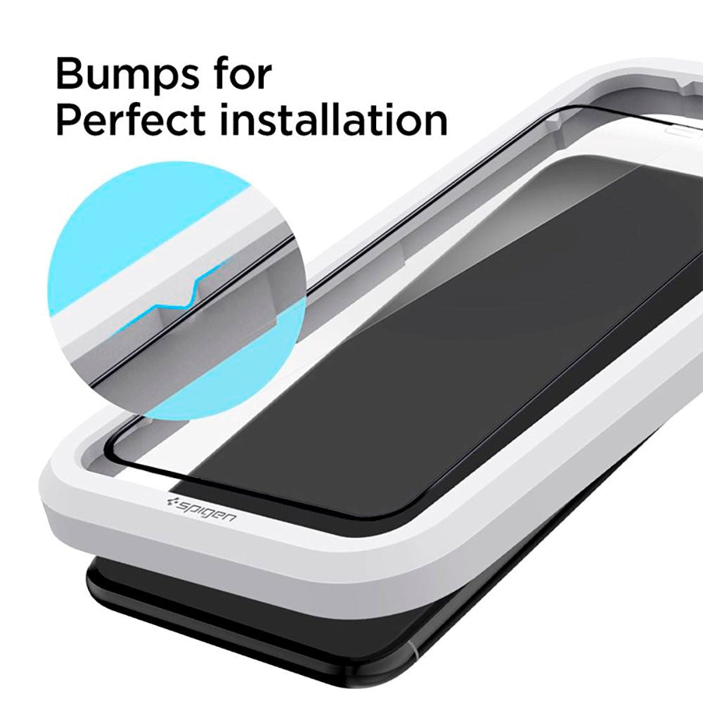 Spigen iPhone 11 / XR Skærmbeskyttelse - Sort Kant