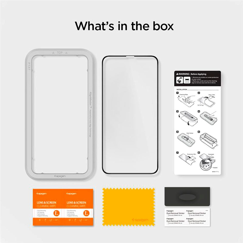 Spigen iPhone 11 Pro Skærmbeskyttelse - Sort Kant