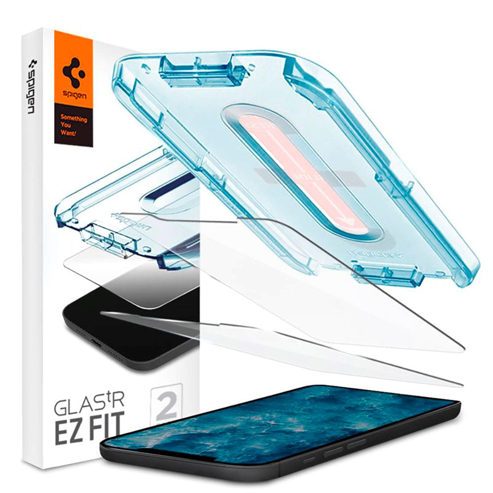 Spigen iPhone 12 / 12 Pro EZ Fit Glas.tR Skærmbeskyttelse 2. Stk - Case Friendly - Gennemsigtig