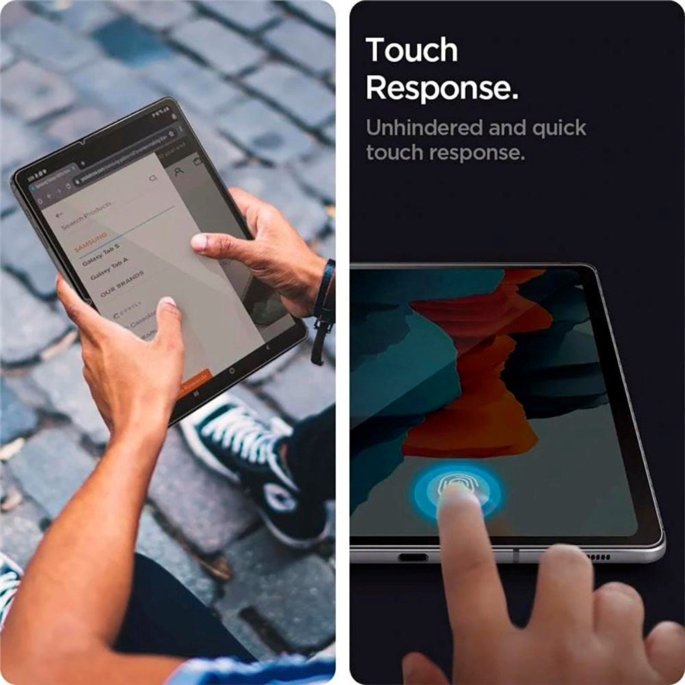 Spigen Samsung Galaxy Tab S8 / S7 EZ Fit Glas.tR Skærmbeskyttelse - Case Friendly - Gennemsigtig
