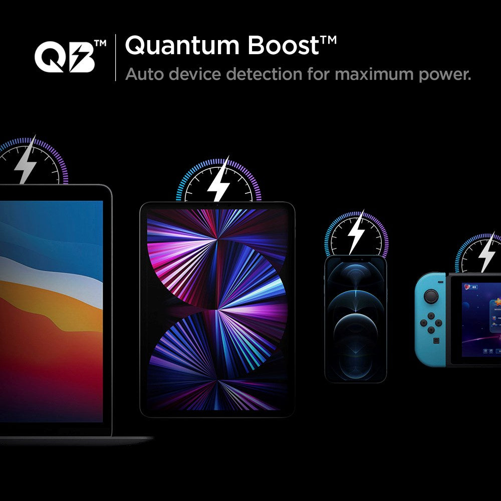 Spigen PowerArc ArcStation 65W Biloplader med 2 x USB-C - Sort