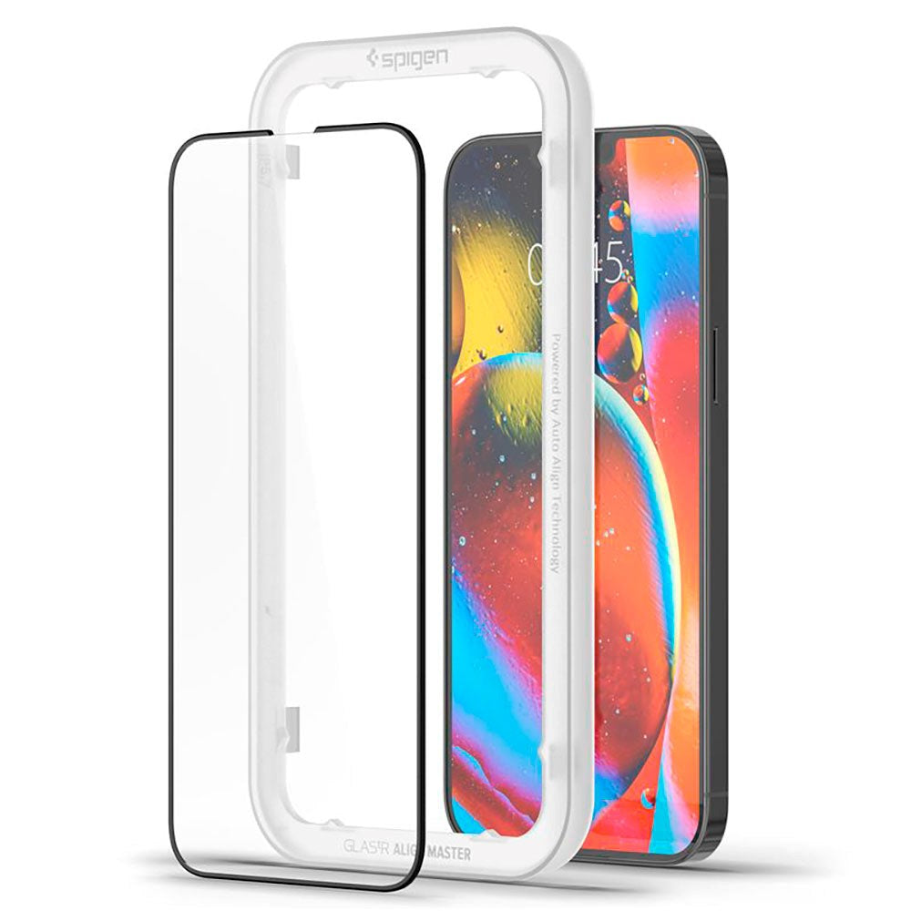 Spigen iPhone 14 / 13 Pro / 13 Skærmbeskyttelse - 2-Pack - Sort Kant