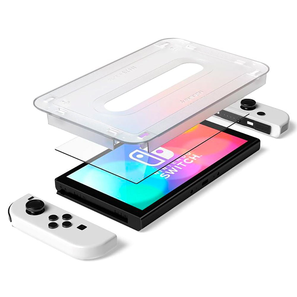 Spigen Nintendo Switch OLED EZ Fit Glas.tR Beskyttelsesglas - 2-Pack - Gennemsigtig