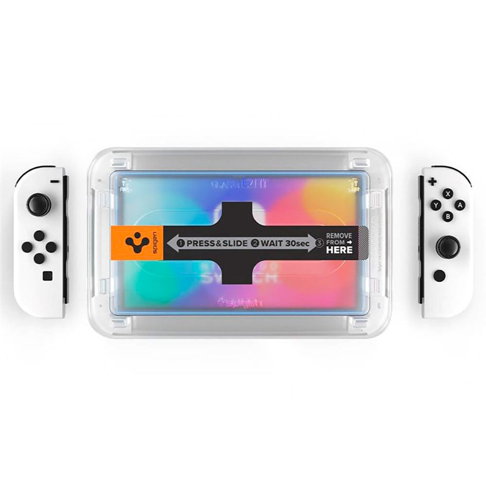 Spigen Nintendo Switch OLED EZ Fit Glas.tR Beskyttelsesglas - 2-Pack - Gennemsigtig