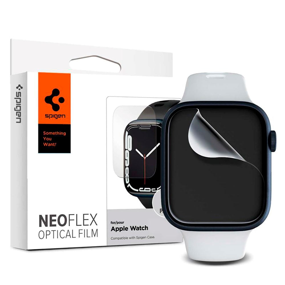 Spigen Apple Watch (45 / 44 mm) NeoFlex Plastik Beskyttelsesfilm - 3-Pack - Gennemsigtig