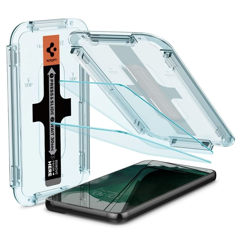 Spigen Samsung Galaxy S22+ (Plus) EZ Fit Glas.tR Skærmbeskyttelse 2. Stk - Case Friendly - Gennemsigtig