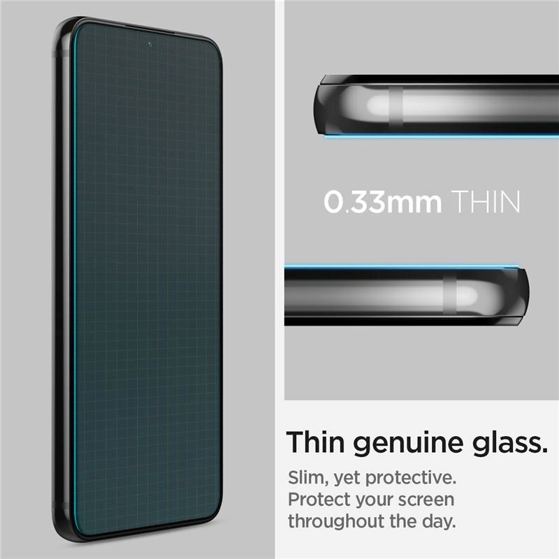 Spigen Samsung Galaxy S22 EZ Fit Glas.tR Skærmbeskyttelse 2. Stk - Case Friendly - Gennemsigtig