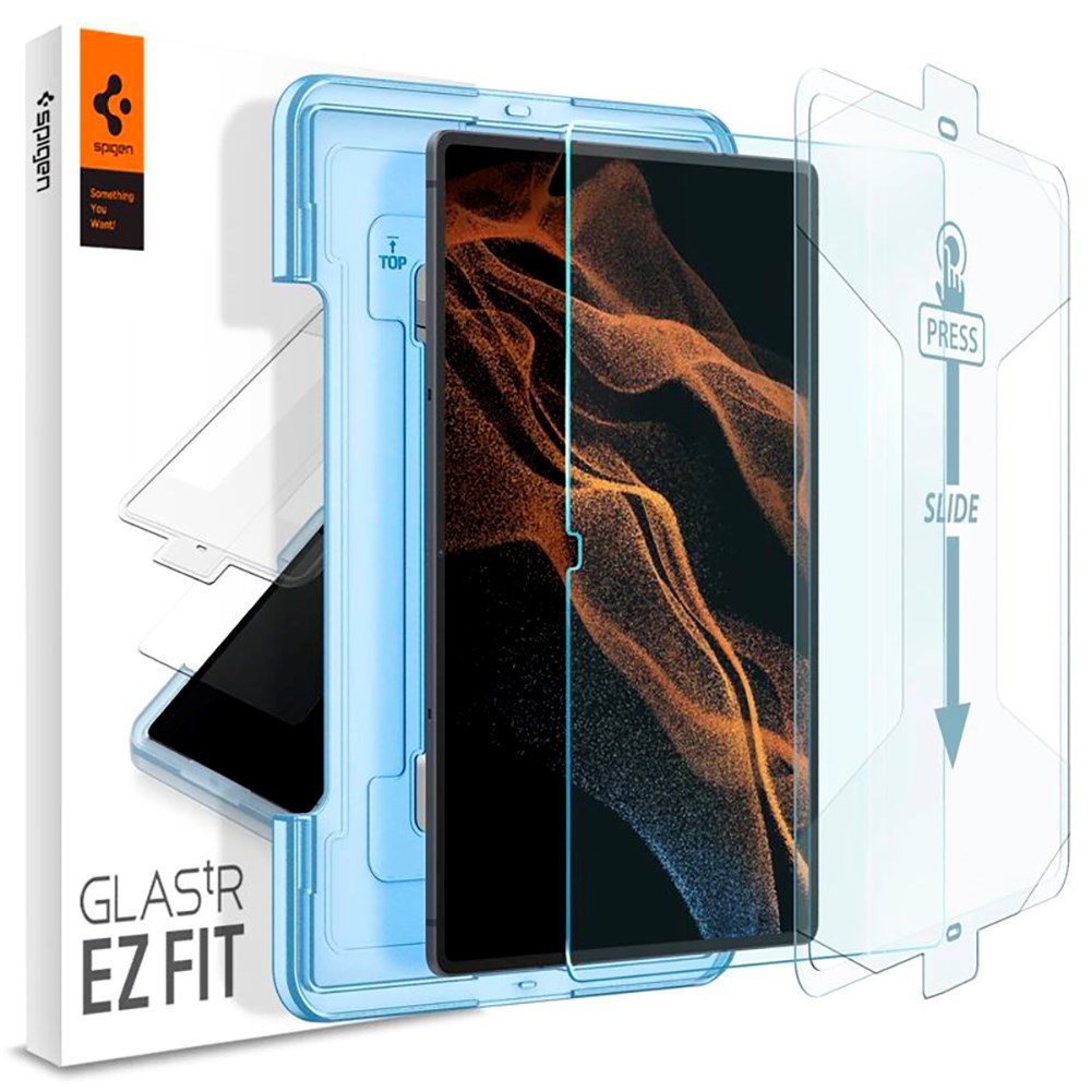 Spigen Samsung Galaxy Tab S8 Ultra EZ Fit Glas.tR Skærmbeskyttelse - Case Friendly - Gennemsigtig