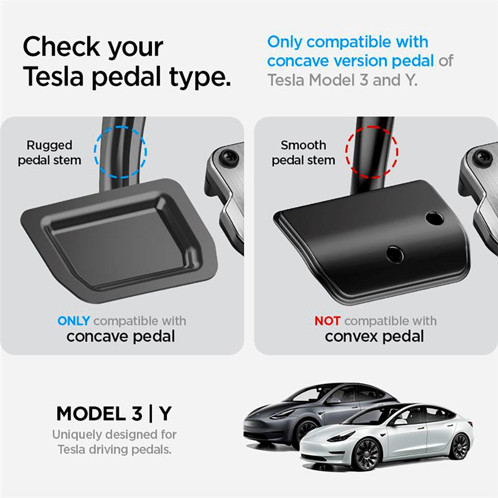 Tesla Model 3 / Y Spigen Non-Slip Performance Cover til Speeder- og Bremsepedal - Sølv