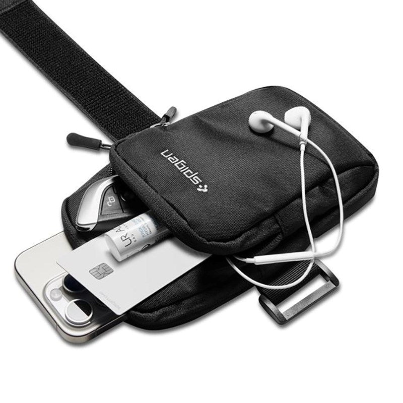 Spigen Dynamic Shield Løbearmbånd (Maks. Mobil: 195 x 113mm) - Sort