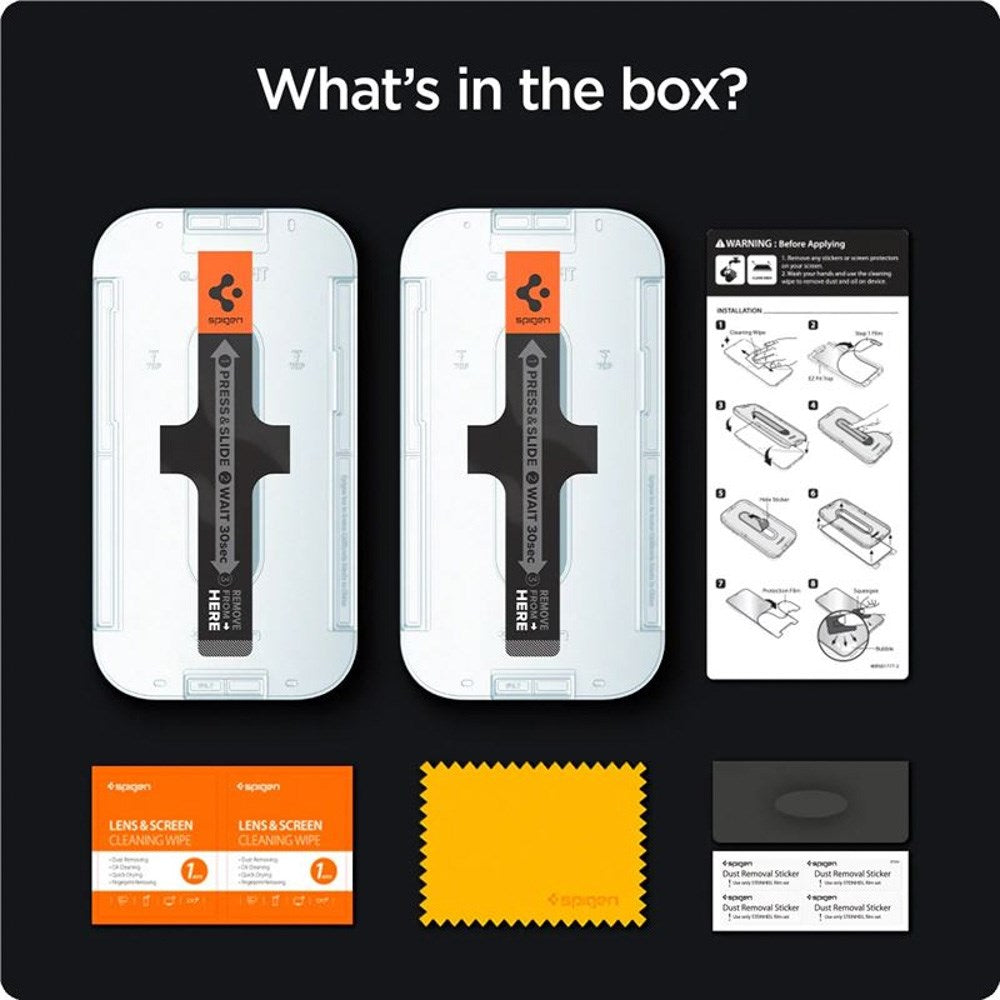 iPhone 14 Pro - Spigen Privacy EZ Fit Glass Skærmbeskyttelse - 2 stk - Privacy Funktion - Gennemsigtig