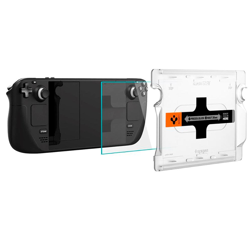 Spigen Valve Steam Deck / OLED EZ Fit Glas.tR Skærmbeskyttelse - Case Friendly - Gennemsigtig