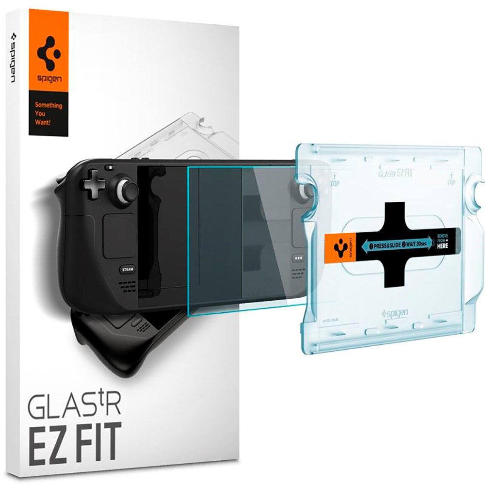 Spigen Valve Steam Deck / OLED EZ Fit Glas.tR Skærmbeskyttelse - Case Friendly - Gennemsigtig