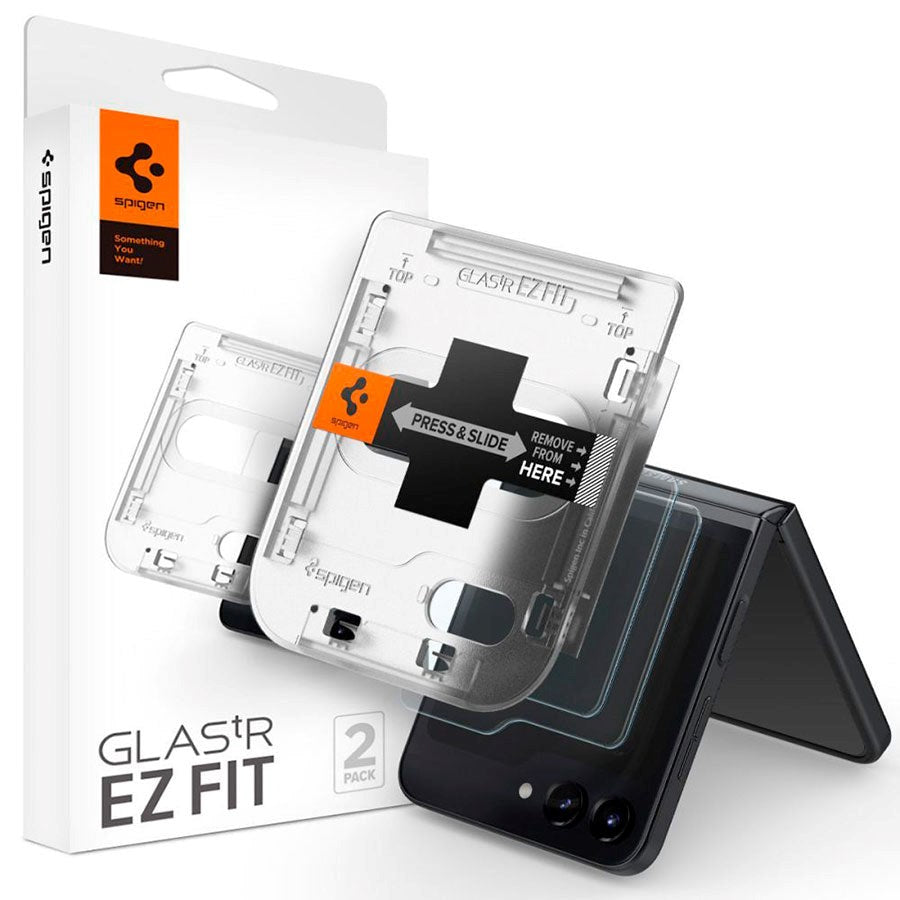 Spigen EZ Fit Glas.tR Skærmbeskyttelse til Samsung Galaxy Z Fold5 - 2 stk. - Case Friendly - Gennemsigtig