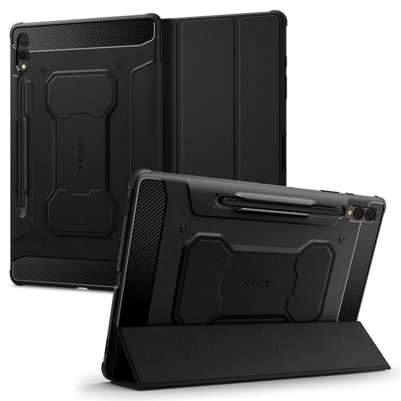 Samsung Galaxy Tab S9+ (Plus) Spigen Rugged Armor Pro Flip Cover - Sort
