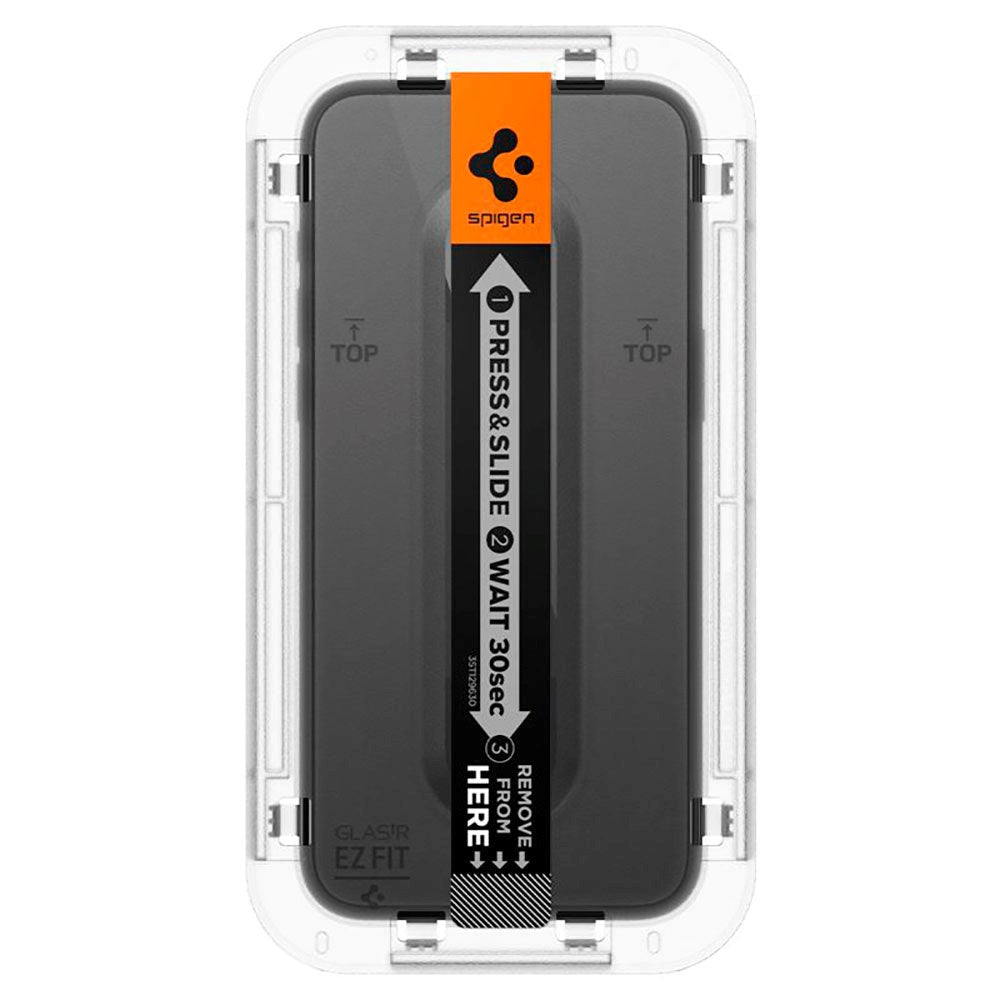 Spigen iPhone 15 Pro Max EZ Fit Glas.tR Skærmbeskyttelse 2. Stk - Case Friendly - Sort Kant