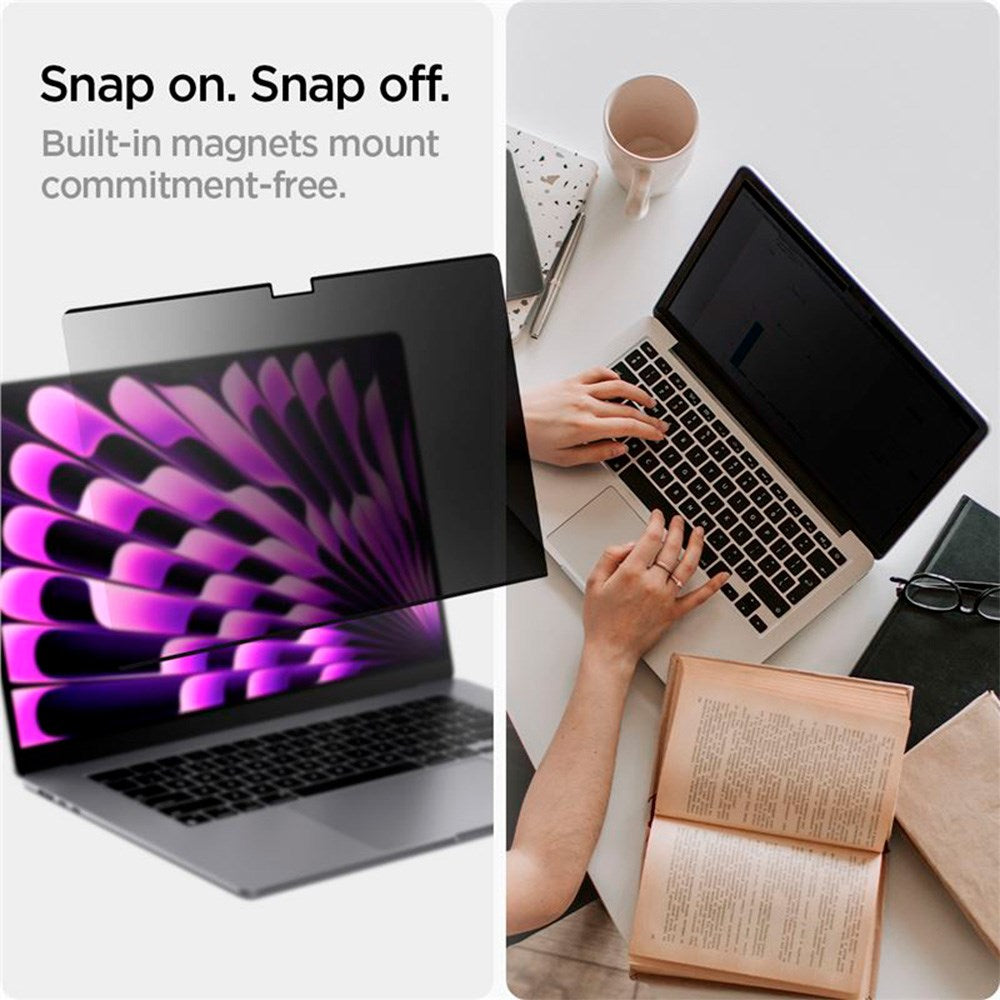 MacBook Air 15" M2/M3/M4 (2023-2025) Spigen SafeView Privacy Filter - Gennemsigtig