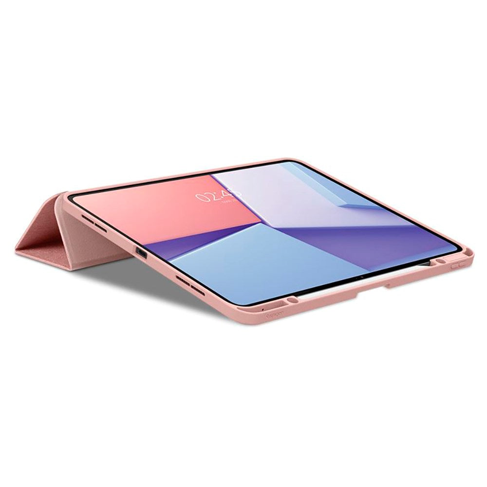 iPad Pro 13" (2024) Spigen Urban Fit Stof Tablet Cover m. Pen Holder - Rose Gold