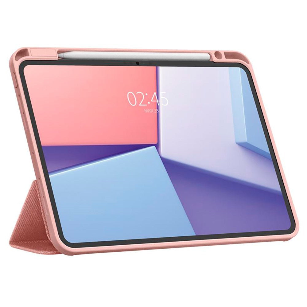 iPad Pro 11" (2025 / 2024) Spigen Urban Fit Stof Tablet Cover m. Pen Holder - Rose Gold