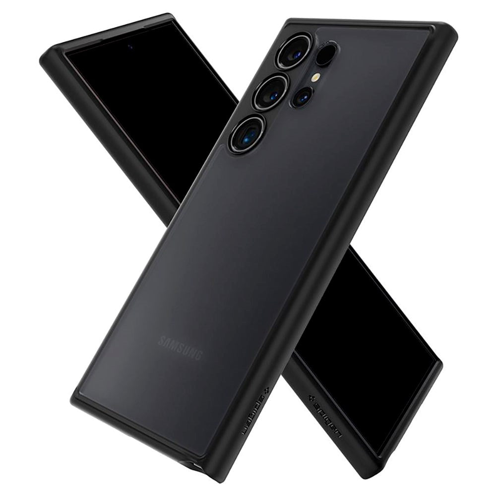 Samsung Galaxy S24 Ultra Spigen Ultra Hybrid Bagside Cover - Mat Gennemsigtig / Sort