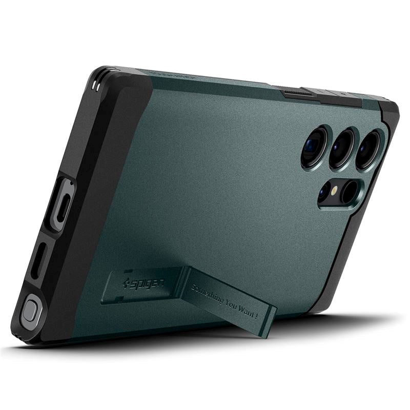 Spigen Samsung Galaxy S24 UItra Tough Armor Case m. Kickstand - Grøn