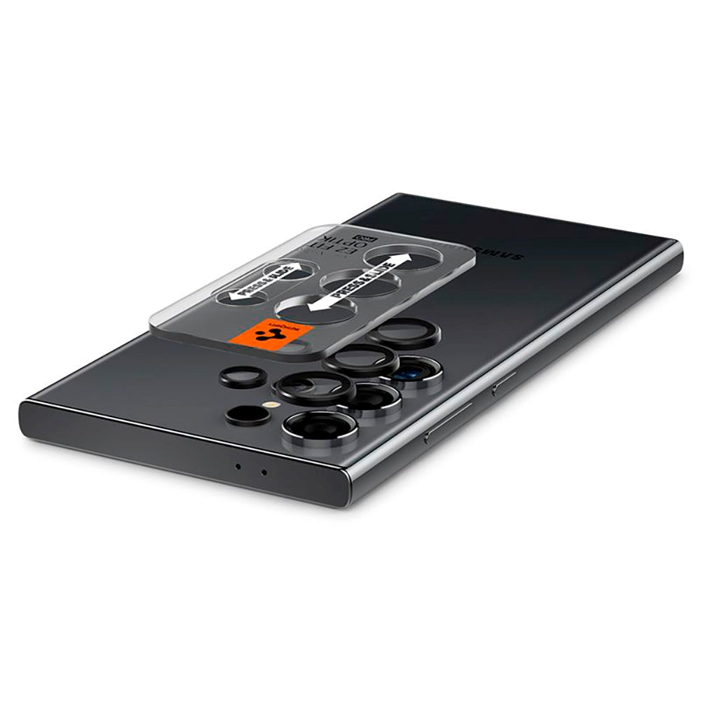 Spigen Samsung Galaxy S24 Ultra Kameralinse Beskyttelsesglas - 2-pak - Sort / Gennemsigtig