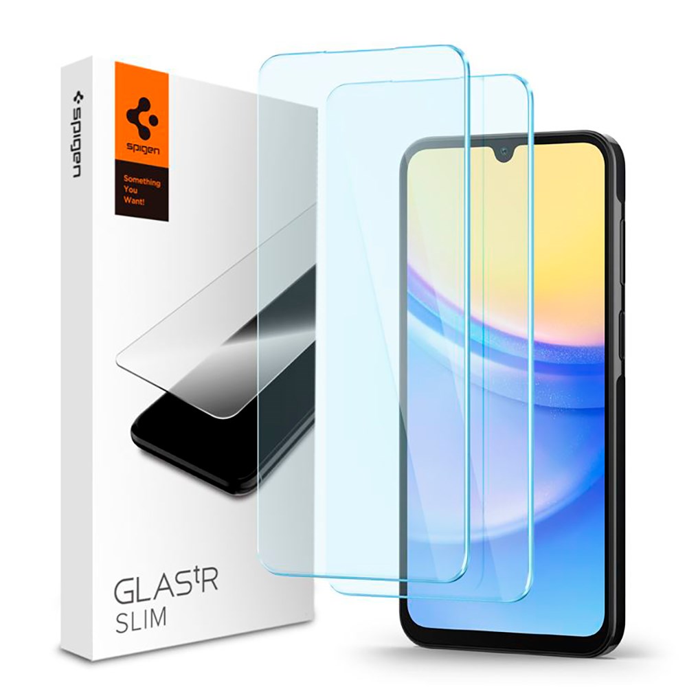 Spigen Samsung Galaxy A15 / A15 (5G) / A25 (5G) Glas.tr Hærdet Glas Skærmbeskyttelse - 2 stk. - Gennemsigtig
