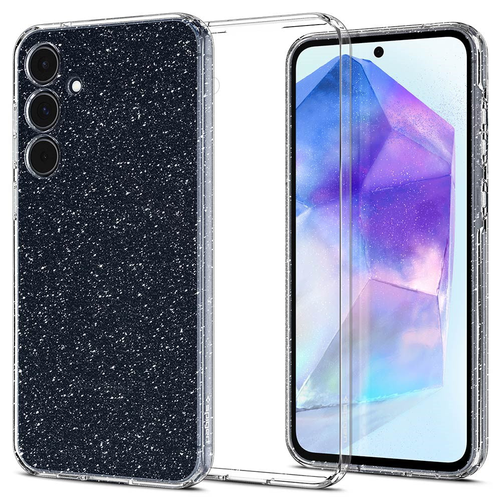 Spigen Samsung Galaxy A55 (5G) Liquid Crystal Glitter Cover - Gennemsigtig
