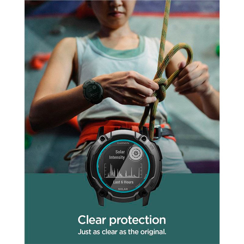 Spigen Garmin Instinct 2X Solar EZ Fit GLAS.tR Glasbeskyttelse - 2-Pak - Gennemsigtig