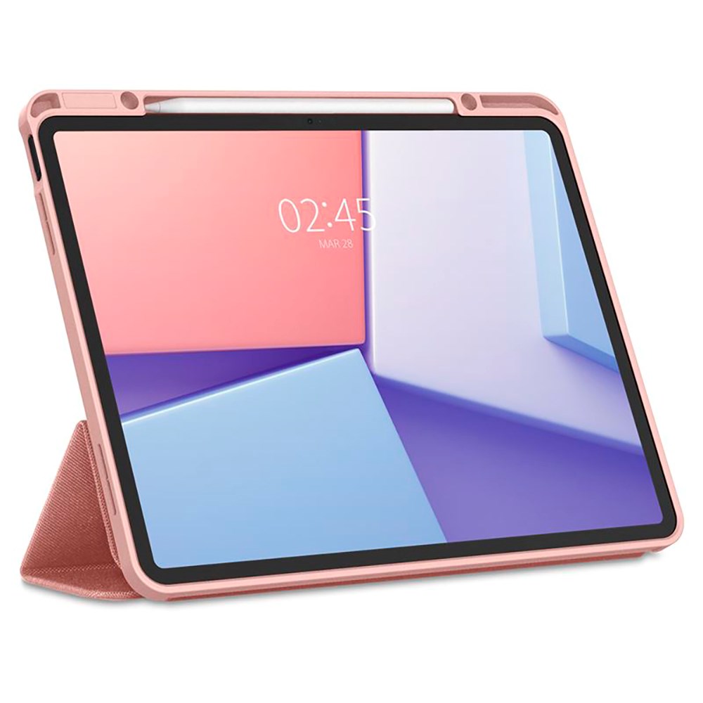 iPad Air 13" (2024) Spigen Urban Fit Stof Tablet Cover m. Pen Holder - Rose Gold