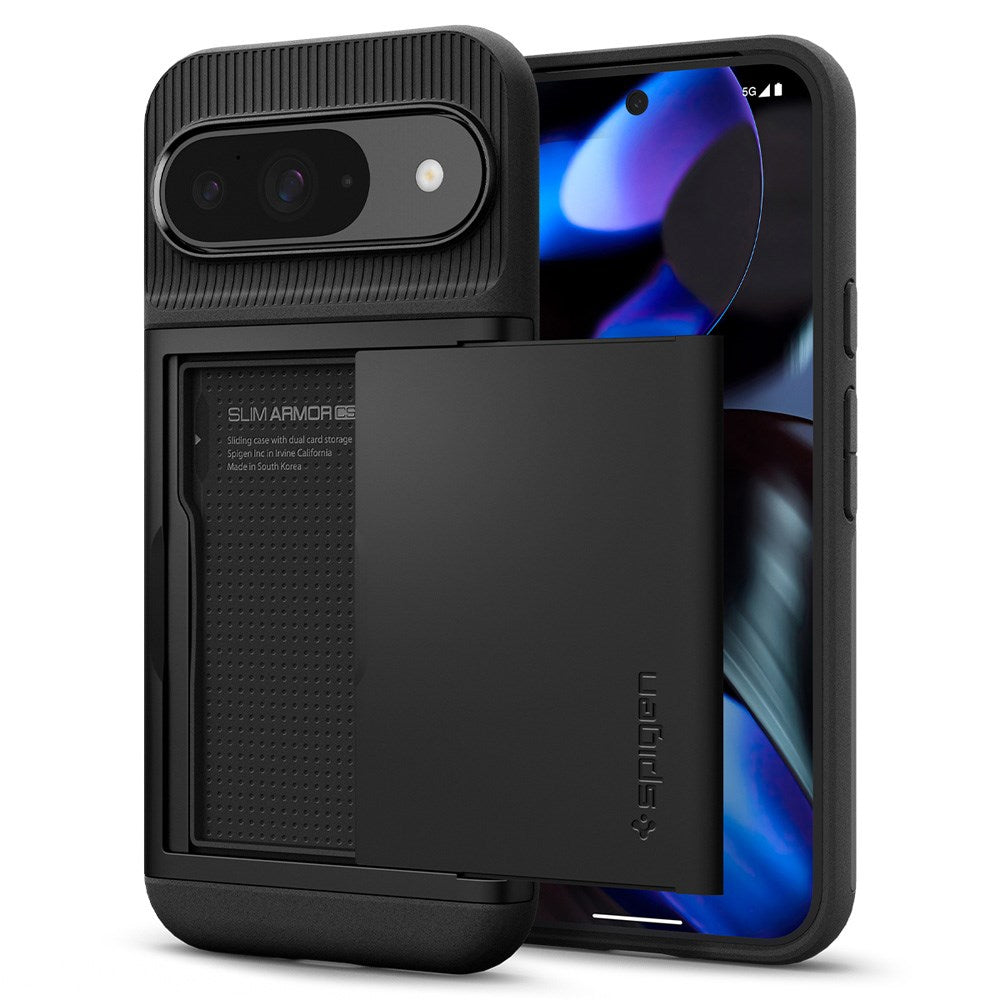 Spigen Google Pixel 9 / 9 Pro Slim Armor Cover m. Kortholder - Sort