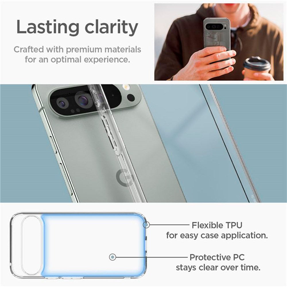 Spigen Google Pixel 9 Pro XL Ultra Hybrid Case - Gennemsigtig