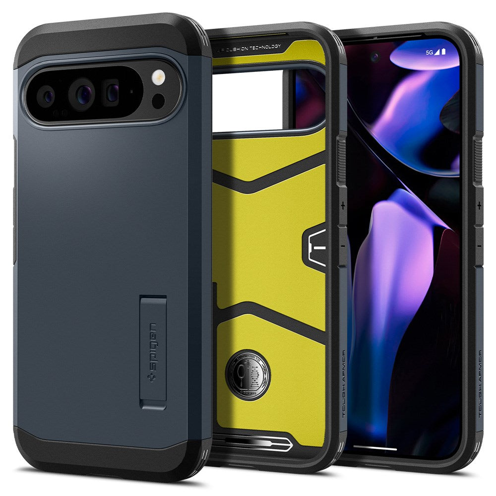 Spigen Google Pixel 9 Pro XL Tough Armor Cover m. Kickstand - Grå