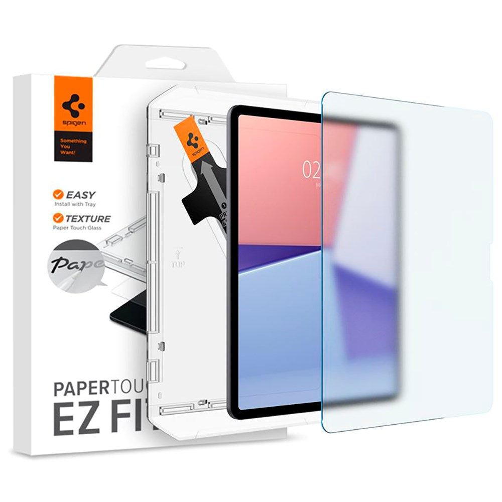 Spigen iPad Air 13" (2025 / 2024) Paper Touch EZ Fit Glas.tR Skærmbeskyttelse - Case Friendly - Gennemsigtig