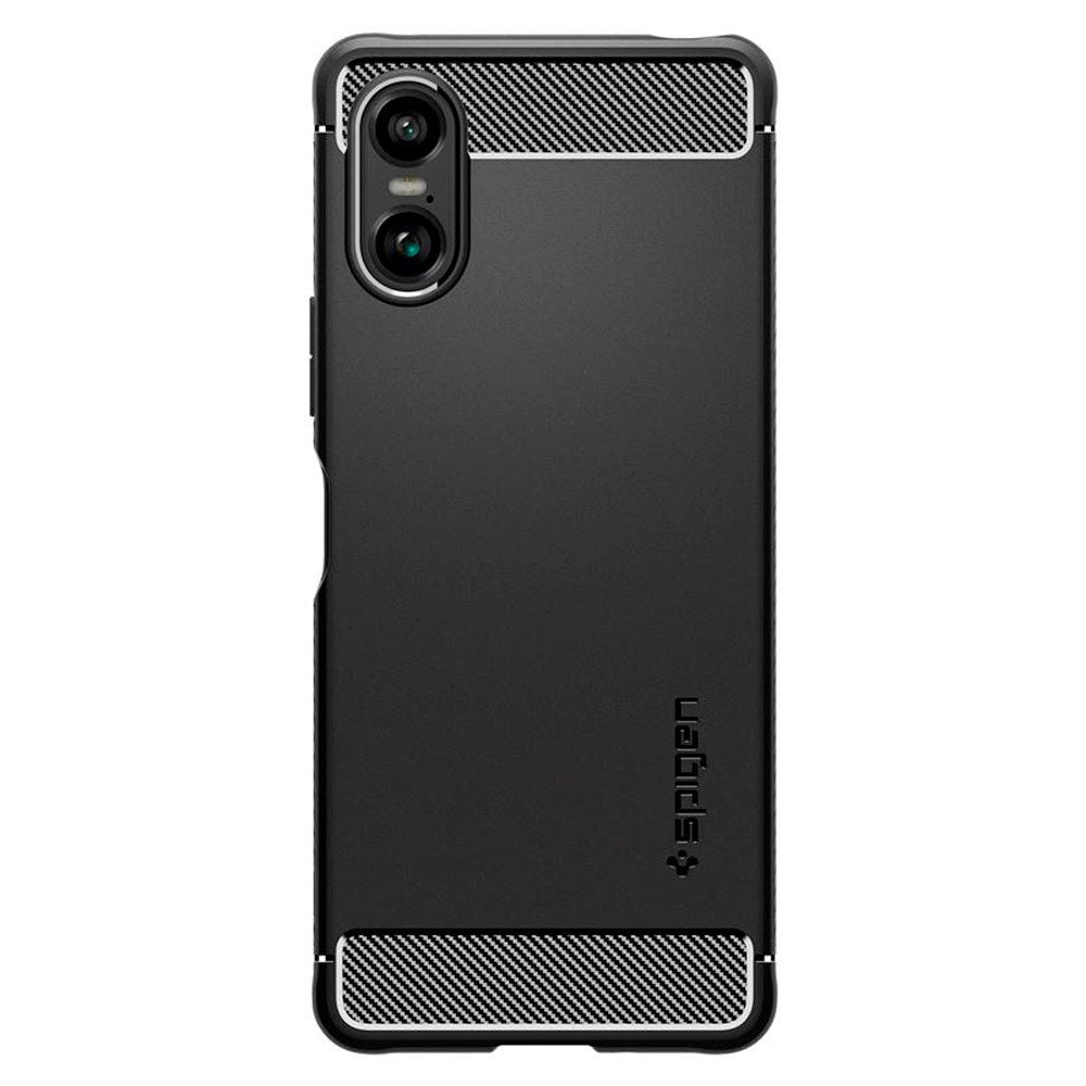 Sony Xperia 10 VI - Spigen Rugged Armor Cover - Sort