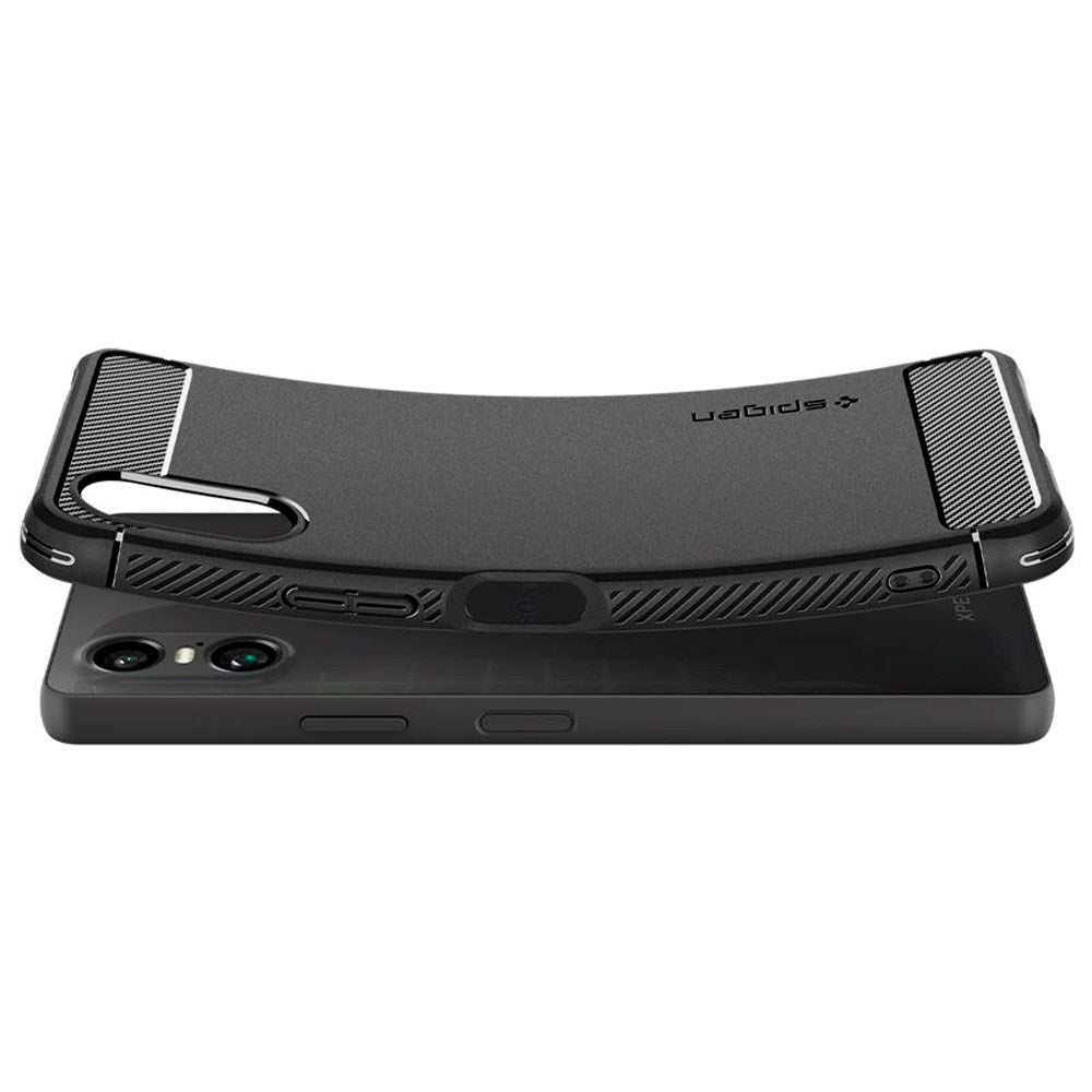 Sony Xperia 10 VI - Spigen Rugged Armor Cover - Sort