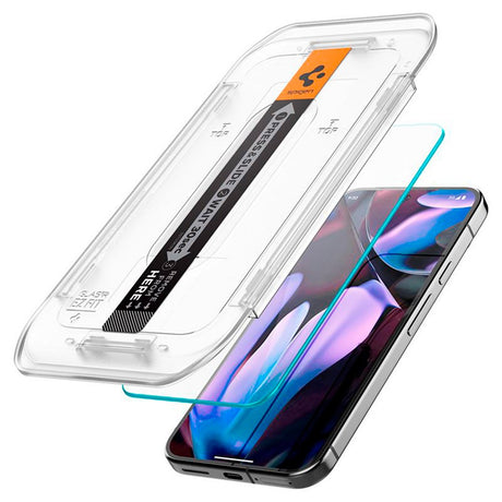 Spigen Google Pixel 9 / 9 Pro EZ Fit Glas.tR Skærmbeskyttelse 2. Stk - Case Friendly - Gennemsigtig