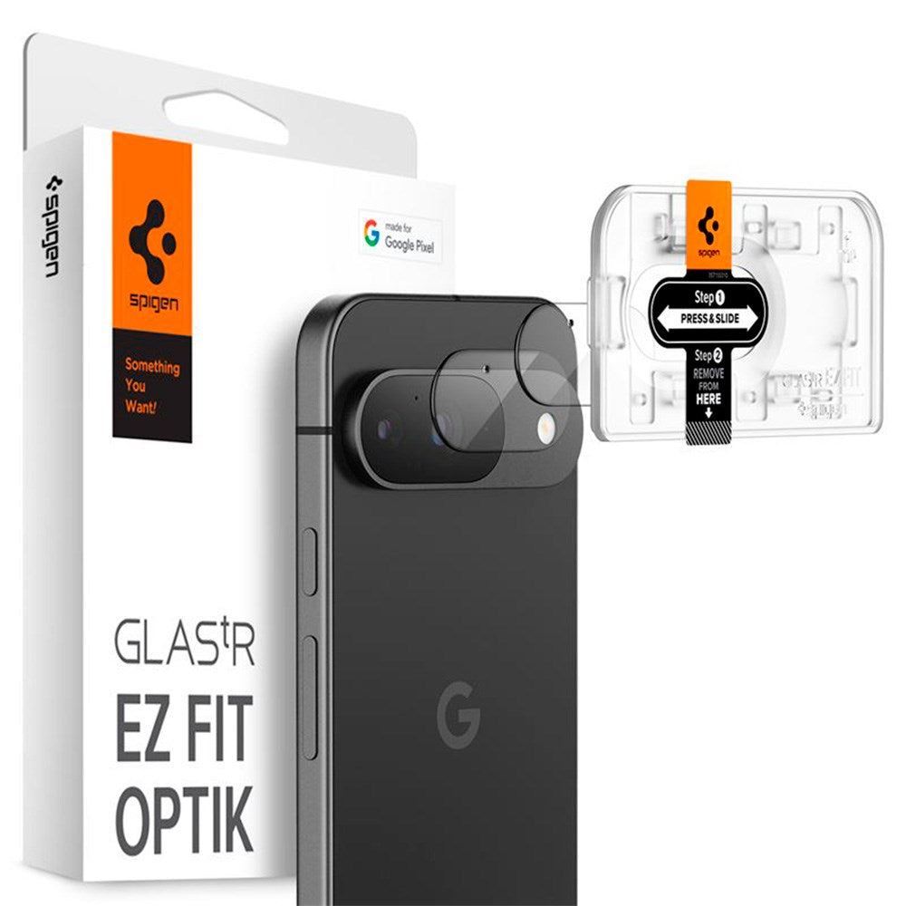 Google Pixel 9 Spigen EZ Fit. tR Optik Kameralinse Glas - 2 Stk - Gennemsigtig