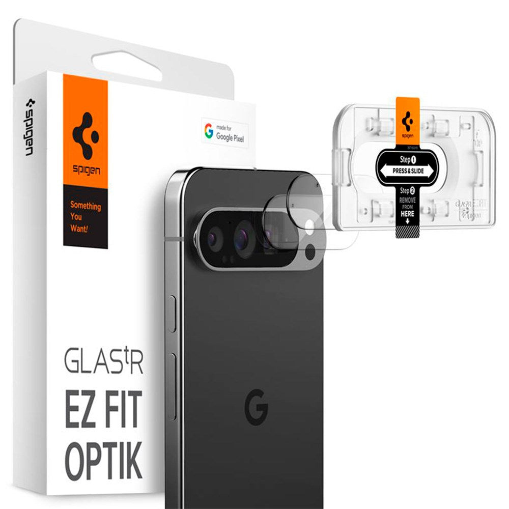 Google Pixel 9 Pro Spigen EZ Fit. tR Optik Kameralinse Glas - 2 Stk - Gennemsigtig