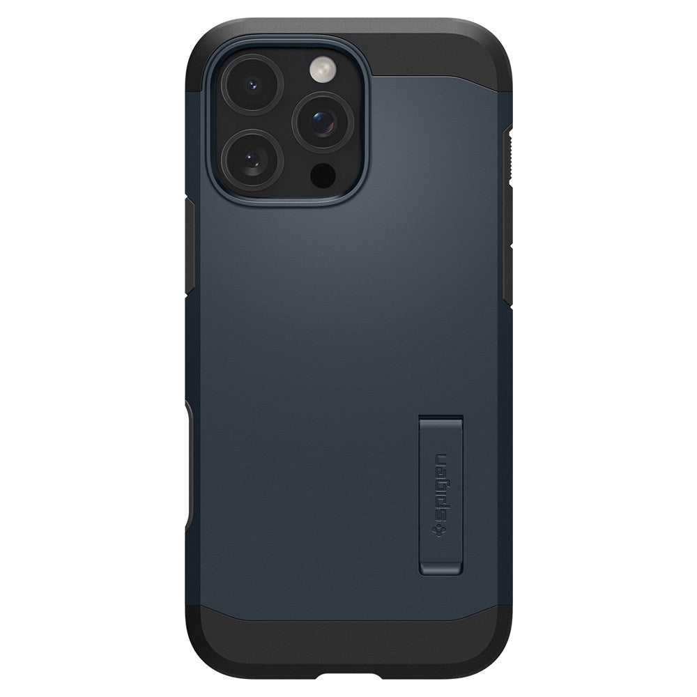 Spigen iPhone 16 Pro Max Tough Armor T Case m. Kickstand - MagSafe Kompatibel - Blå