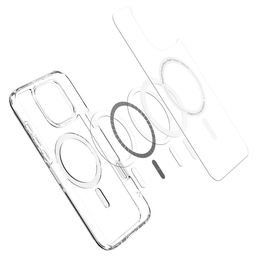 Spigen iPhone 16 Pro Max Ultra Hybrid T Bagside Cover - MagSafe Kompatibel - Gennemsigtig / Grå