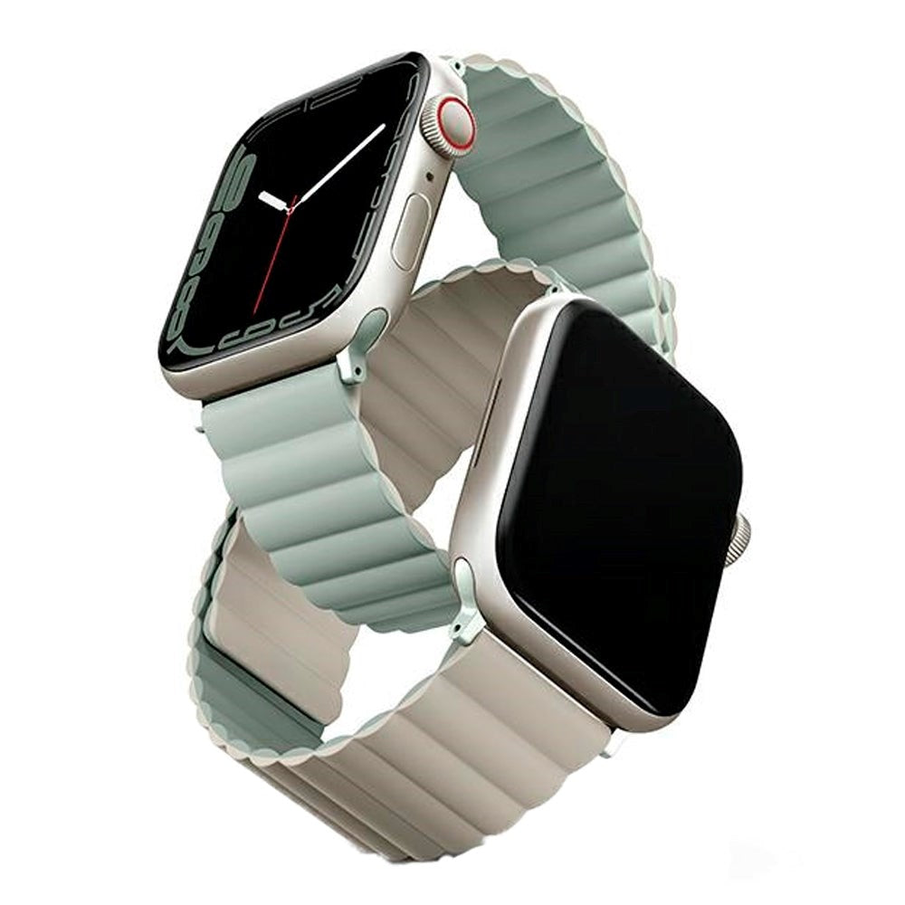 UNIQ Revix Apple Watch (42/44/SE/45/46/49mm) Vendbar Urrem Magnetisk - Sage / Beige